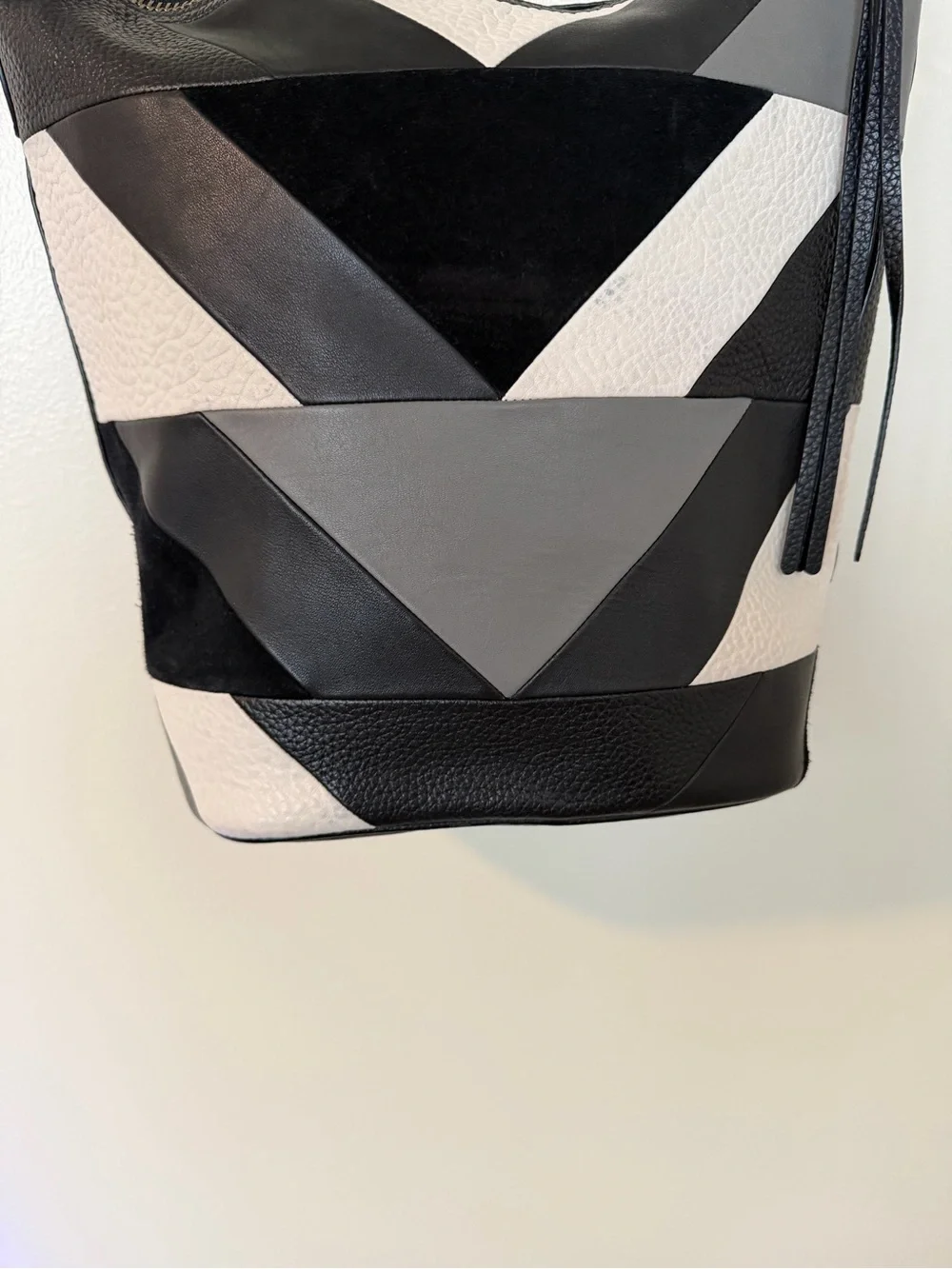 COACH PATCHWORK 1941 ARCHIVE DUFFLE No. 38782 BLACK & WHITE & GREY LEATHER RARE